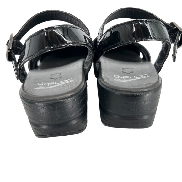 Dansko Maeve Patent Leather Closed Toe Black Sandals Womens Size 37 US 7 - Picture 10 of 13